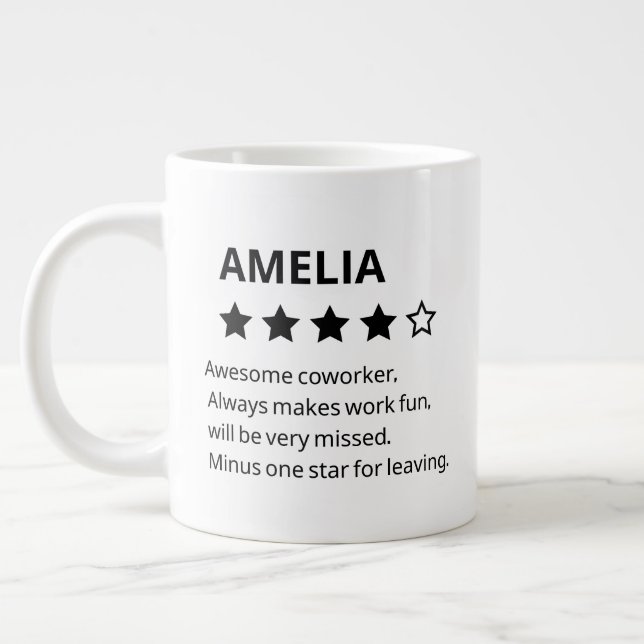 Caneca De Café Grande Presente de despedida personalizado - Funny 4 Star (Esquerda)