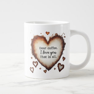 Caneca De Café Grande Presente de Dia dos Namorados Café Amor, Querido C