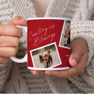 Caneca De Café Grande Presente de Família Moderno e Elegante Colagem de