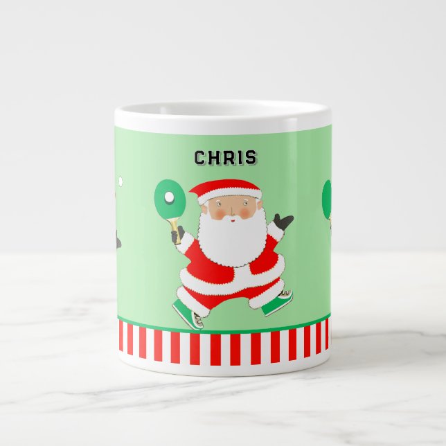 Caneca De Café Grande Presente de Férias de Tênis de Mesa (Frente)