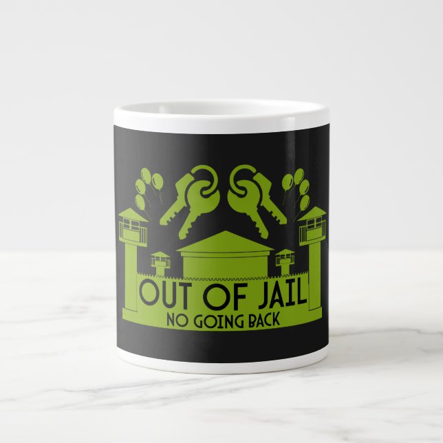 Caneca De Café Grande Presente de libertação fora da prisão (Frente)