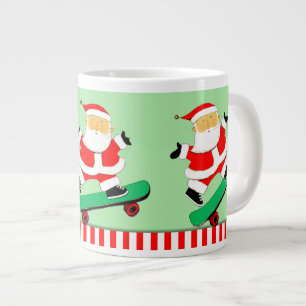 Caneca De Café Grande Presente de Natal no Skateboard