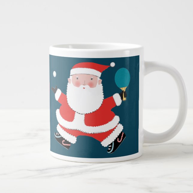 Caneca De Café Grande Presente de Natal Personalizado de Ping Pong (Direita)