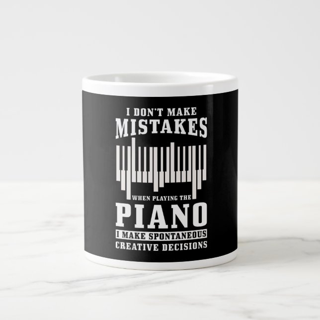 Caneca De Café Grande Presente de Pianista Piano (Frente)