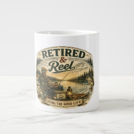 Caneca De Café Grande Presente de Vida no Lago para Pescador Aposentado