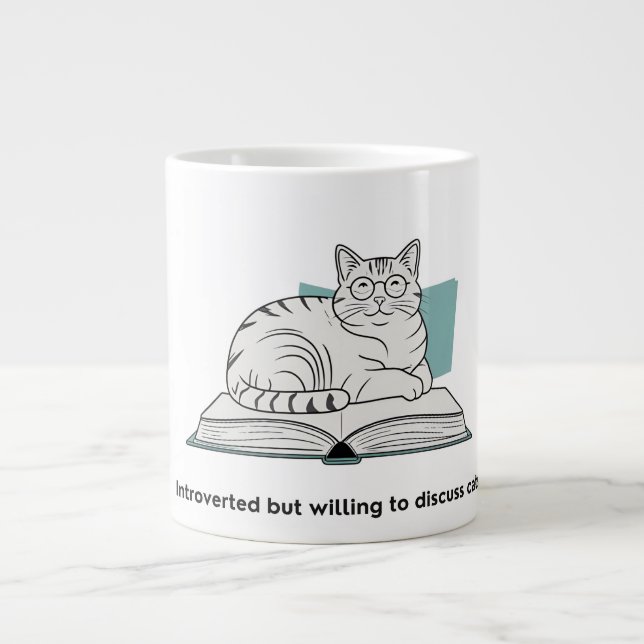Caneca De Café Grande Presente Engraçado do Gato (Frente)