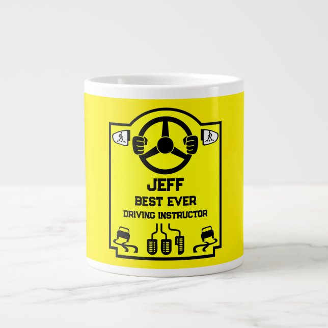 Caneca De Café Grande Presente Engraçado para Instrutor de Condução (Frente)