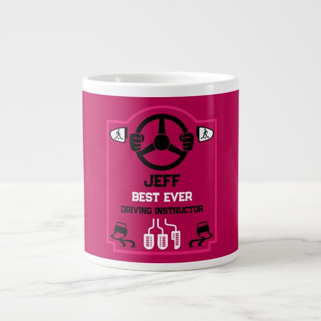 Caneca De Café Grande Presente Engraçado para Instrutor de Condução (Frente)