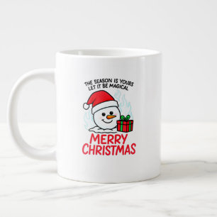 Caneca De Café Grande Presente Extra de Natal Flaming Snowman Jumbo