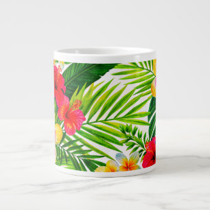 Caneca De Café Grande Presente Floral Tropical