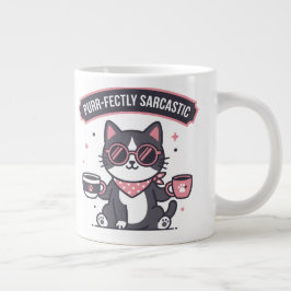 Caneca De Café Grande Presente para amante de café com bandana de gato s