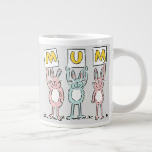 Caneca De Café Grande Presente para Design de Coelhos Divertidos de Mãe