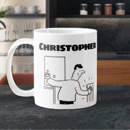 Caneca De Café Grande Presente para um Encanador com Nome Adicionado