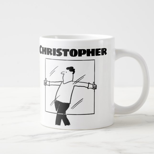 Caneca De Café Grande Presente para um Glazier com Nome (Direita)