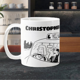 Caneca De Café Grande Presente para um Instrutor de Condução com Nome Ad