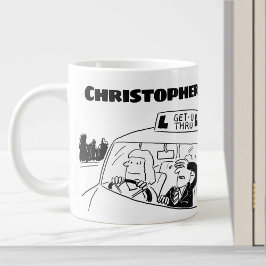 Caneca De Café Grande Presente para um Instrutor de Condução com Nome Ad