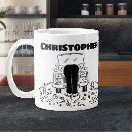 Caneca De Café Grande Presente para um Mecânico de Automóveis com o Nome