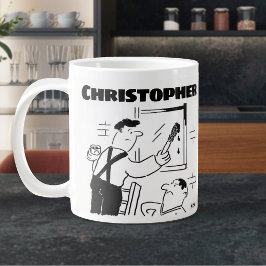 Caneca De Café Grande Presente para um Pintor e Decorador com Nome Cof G