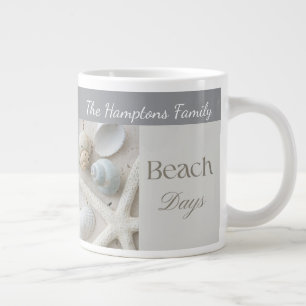 Caneca De Café Grande Presente Personalizado de Conchas Marinhas para Ca