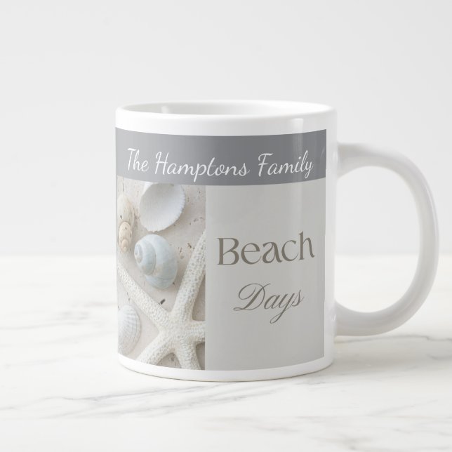 Caneca De Café Grande Presente Personalizado de Conchas Marinhas para Ca (Direita)
