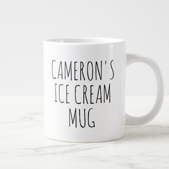 Caneca De Café Grande Presente Personalizado de Piada Engraçada Sorvete  (Direita)