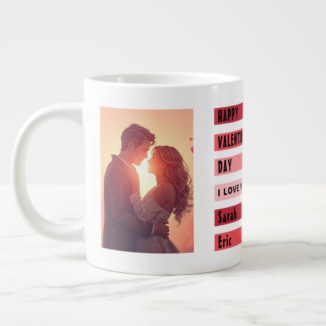 Caneca De Café Grande Presente personalizado do Dia dos Namorados (Esquerda)