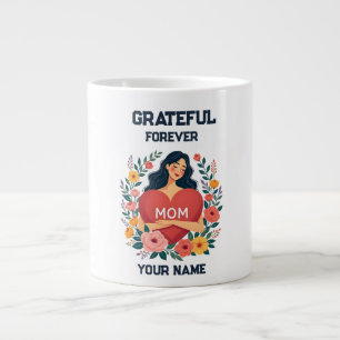 Caneca De Café Grande Presente Personalizado para a Mamãe   Design com N