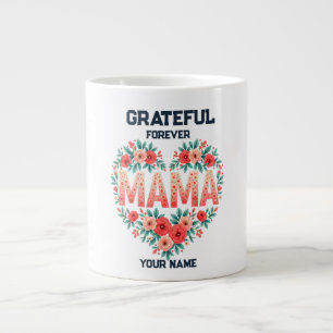 Caneca De Café Grande Presente Personalizado para a Mamãe Design com N