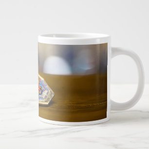 Caneca De Café Grande Presente SlipperyJoe Hanukkah dreidel base octogon