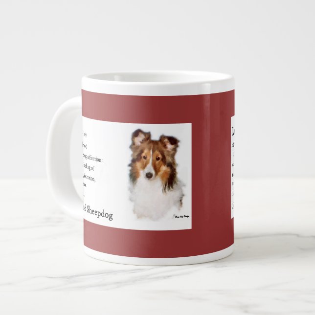 Caneca De Café Grande Presentes Shetland Sheepdog Sheltie Lovers (Frente Esquerda)