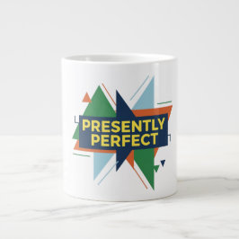 Caneca De Café Grande Presently Perfect Abstract Modern Design