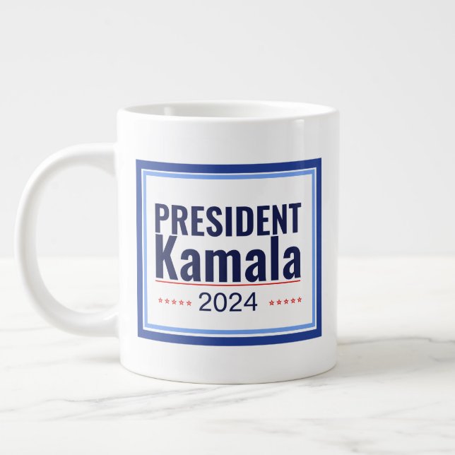 Caneca De Café Grande Presidente Kamala 2024 Eleições (Esquerda)