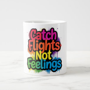 Caneca De Café Grande Preso Voos Não Sentimentos Presente Citação Divert