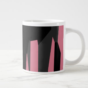 Caneca De Café Grande Preto e Cinza rosa