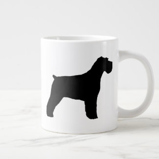 Caneca De Café Grande Preto Schnauzer com Orelhas de Disquete Silhuettes