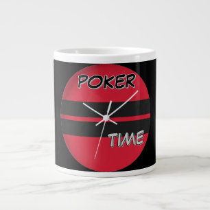 Caneca De Café Grande Preto Vermelho do Tempo de Poker