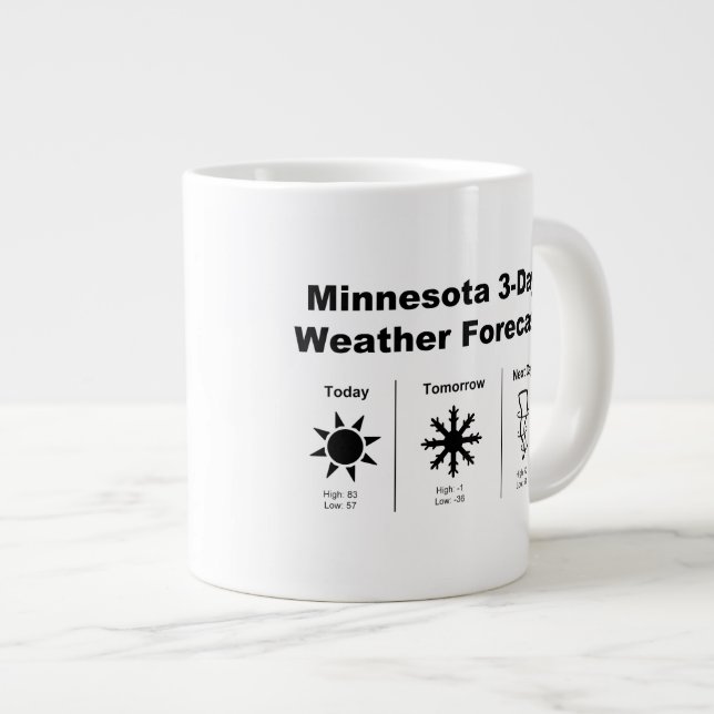 Caneca De Café Grande Previsão do Tempo de Minnesota (Frente Esquerda)