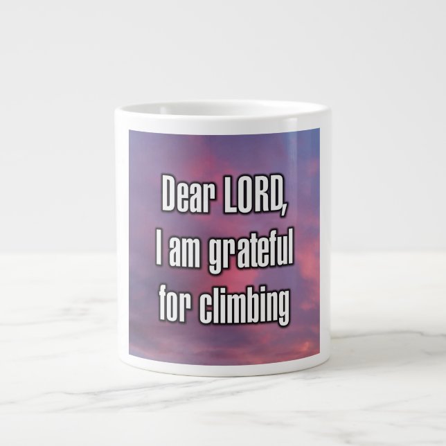 Caneca De Café Grande Prezado SENHOR, sou grato por escalar Mug (Frente)