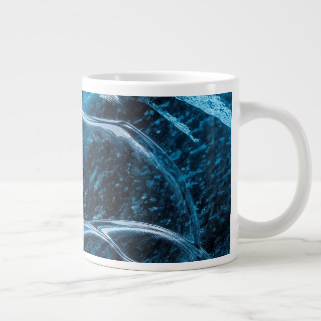 Caneca De Café Grande Primeiro Plano de Paredes de Gelo Azul (Direita)