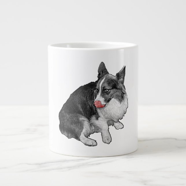 Caneca De Café Grande Primeiro Sip, Cherry Piscar os olhos (Frente)