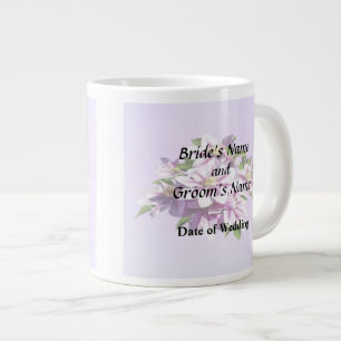 Caneca De Café Grande Produtos de casamento de Clematite Rosa Pálido