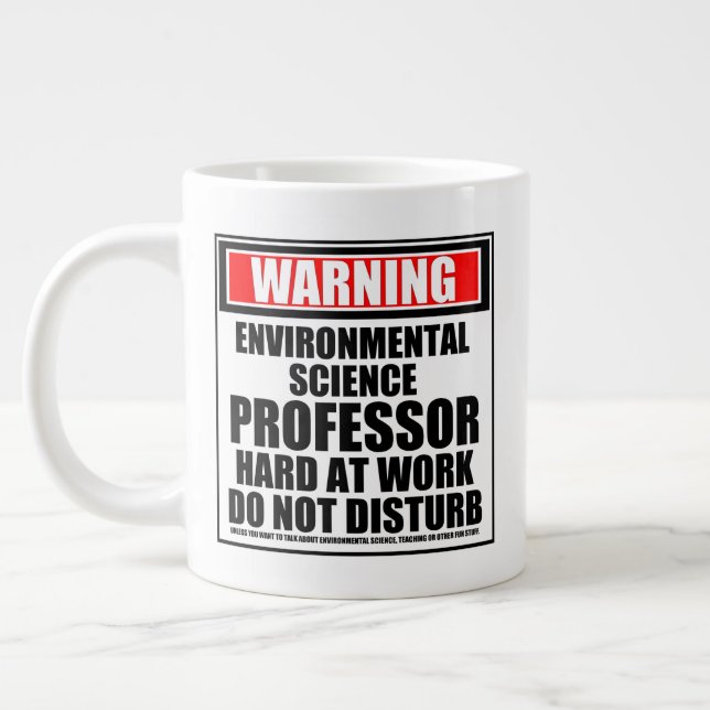 Caneca De Café Grande Professor de Ciência Ambiental de Alerta (Esquerda)