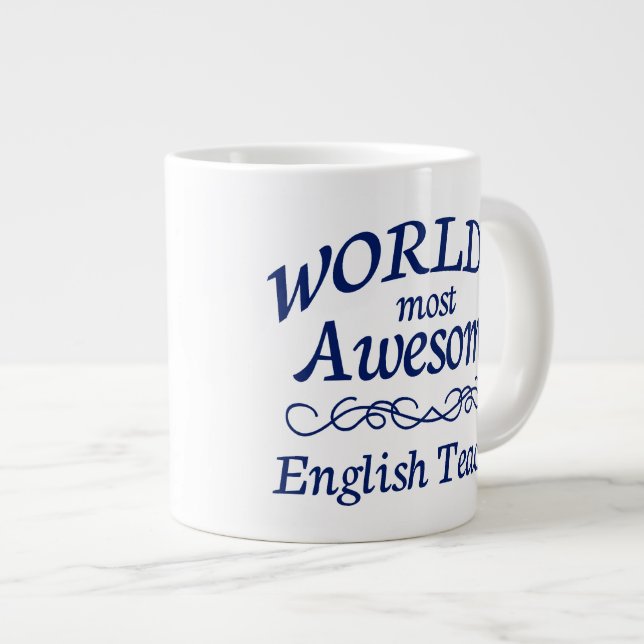Caneca De Café Grande Professor de Inglês Mais Incrível do Mundo (Frente Esquerda)