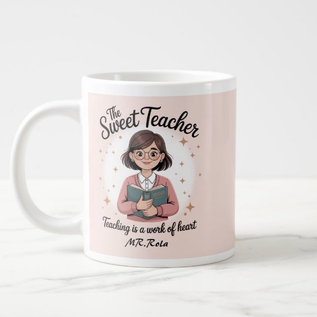 Caneca De Café Grande Professor doce - Suave e Adorável (Esquerda)