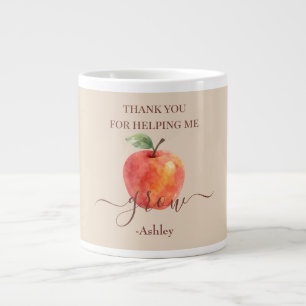 Caneca De Café Grande Professora De Maçã De Aquarela - Obrigado, Present