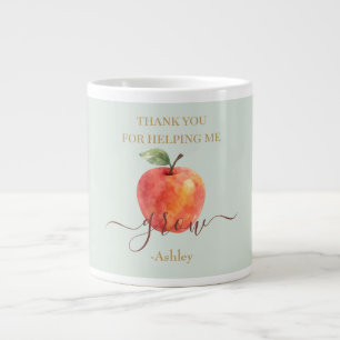 Caneca De Café Grande Professora De Maçã De Aquarela - Obrigado, Present