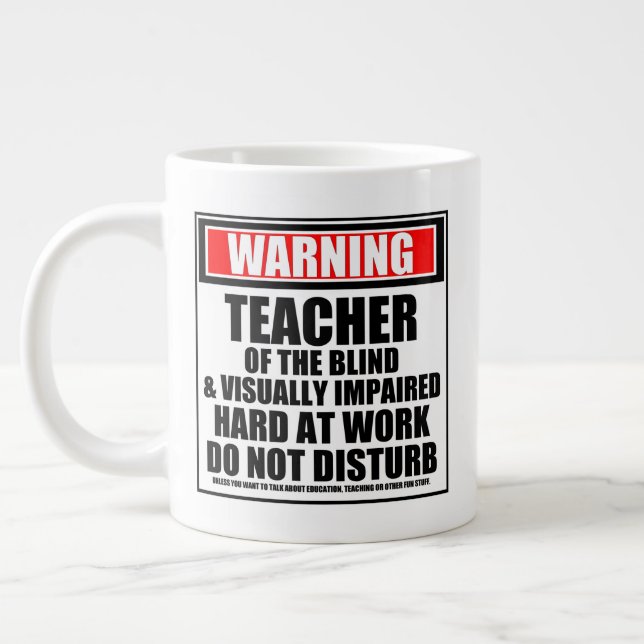 Caneca De Café Grande Professora Dos Cegos E Com Dificuldades Visuais (Esquerda)