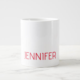 Caneca De Café Grande Profissional minimalista moderno nome branco verme