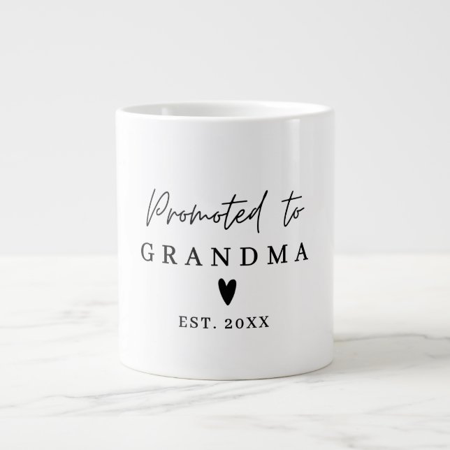 Caneca De Café Grande Promoted to Grandma Grandpa, Pregnancy Announcemen (Frente)