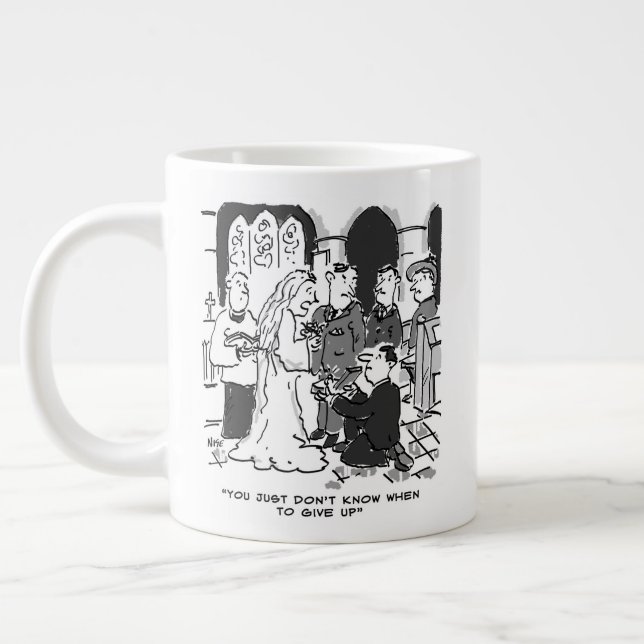 Caneca De Café Grande Proposta inadequada para o dia do casamento - Engr (Esquerda)